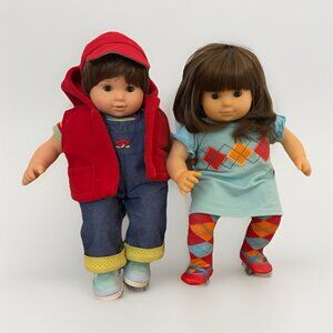 American Girl 2022 Retired Bitty Baby Twin Girl & Boy Doll Brunette Brown Eyes